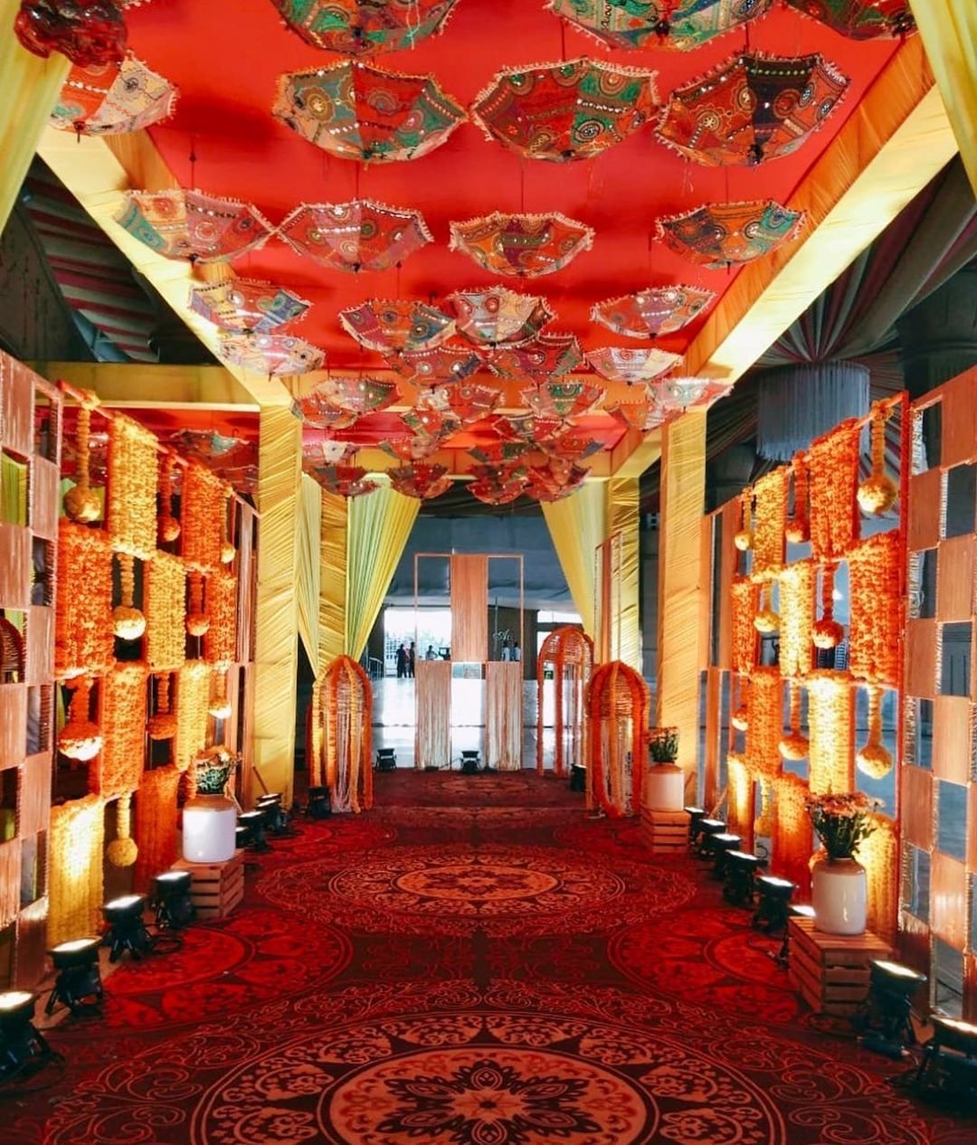 High-energy Sangeet night performance stage and LED backdrop